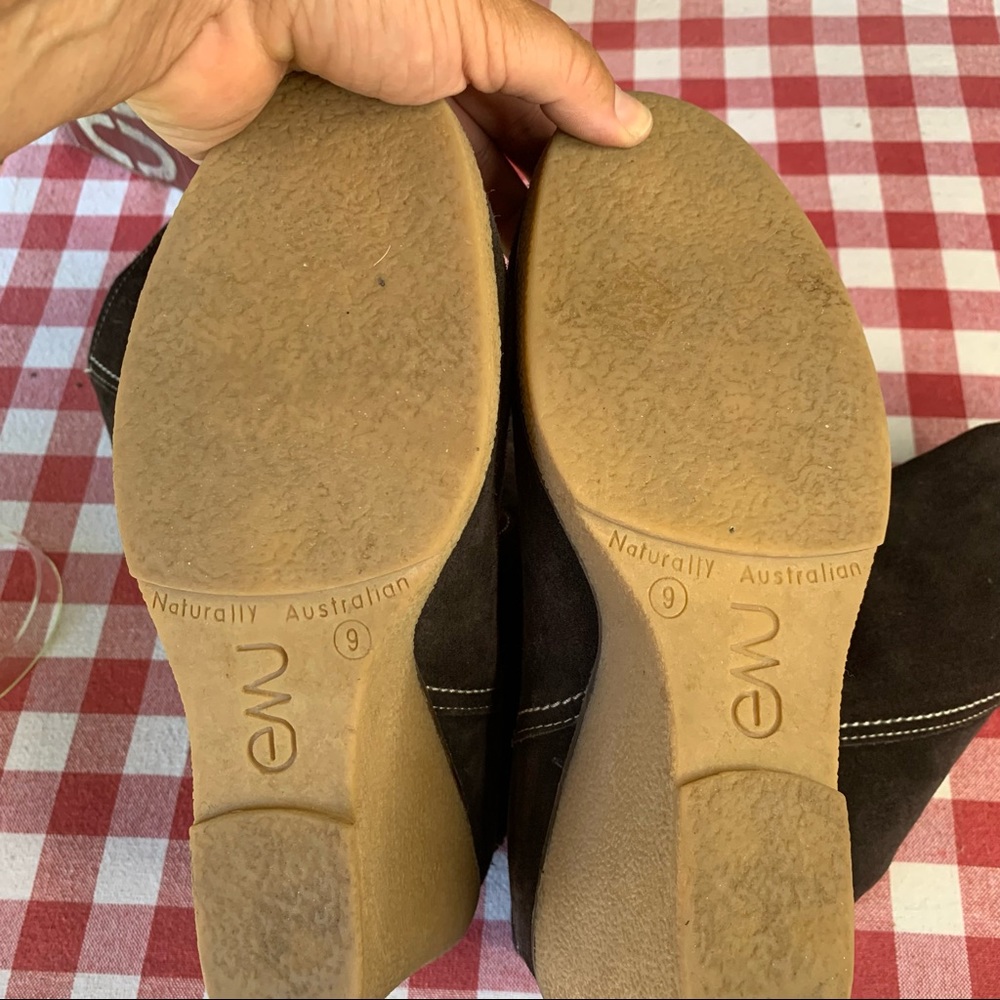 EMU AUSTRALIA Warm Brown Waratah Suede Sheepskin Sherpa Wedge Boots, 9 - Picture 9 of 13